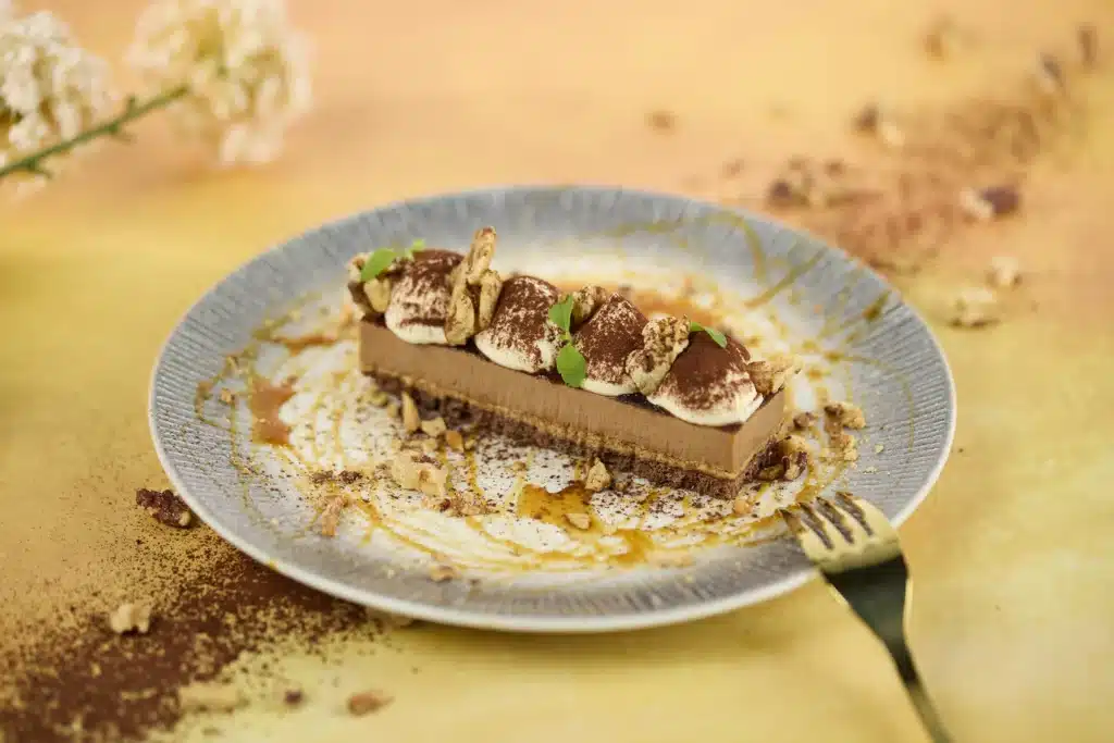 Salted caramel, tiramisu crème en karamelsaus